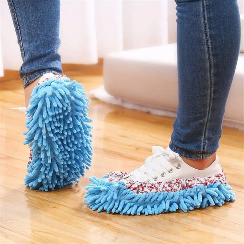 Chenille Dust Mop Slippers Home Floor Cleaning Lazy Mopping Shoes Water Uptake Foot Socks Mop Caps MultiFunction Cleaning Shoes