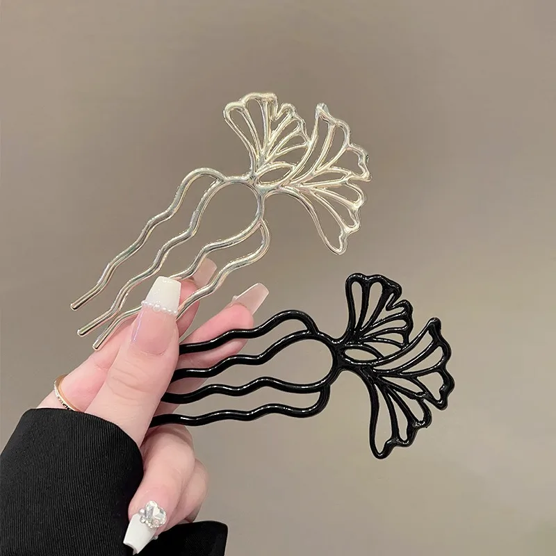 1pc Artistic Hair Forks Ginkgo Leaf Mermaid Tail Designs Unique Statement Hairpins Boho Vintage Everyday Chic Hairstyles Fashion image 3