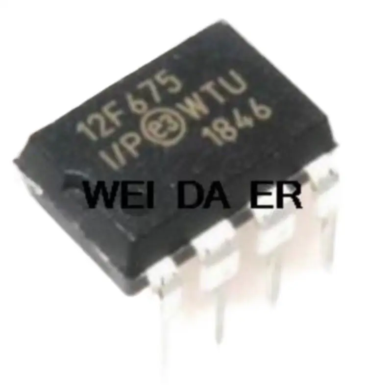 100% NUEVO Productos de alta calidad PIC12F675-I/P PIC12F675 12F675-I/P DIP8 20 unids/lote MÓDULO nuevo en stock Productos de alta calidad