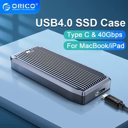ORICO USB4.0 M.2 SSD Case 40Gbps M2 NVMe Enclosure M.2 to USB Type C 4.0 SSD Adapter for NVME M Key SSD Disk Box M.2 SSD Case