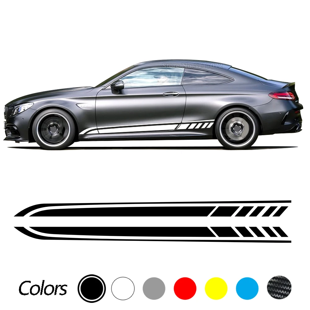 

Car Stickers Side Skirt Door Decal For Mercedes Benz A B C E G S R X V Cla Clk Cls Slk Slc Eqc Gla Glc Gle Gls Glk Vito Gt