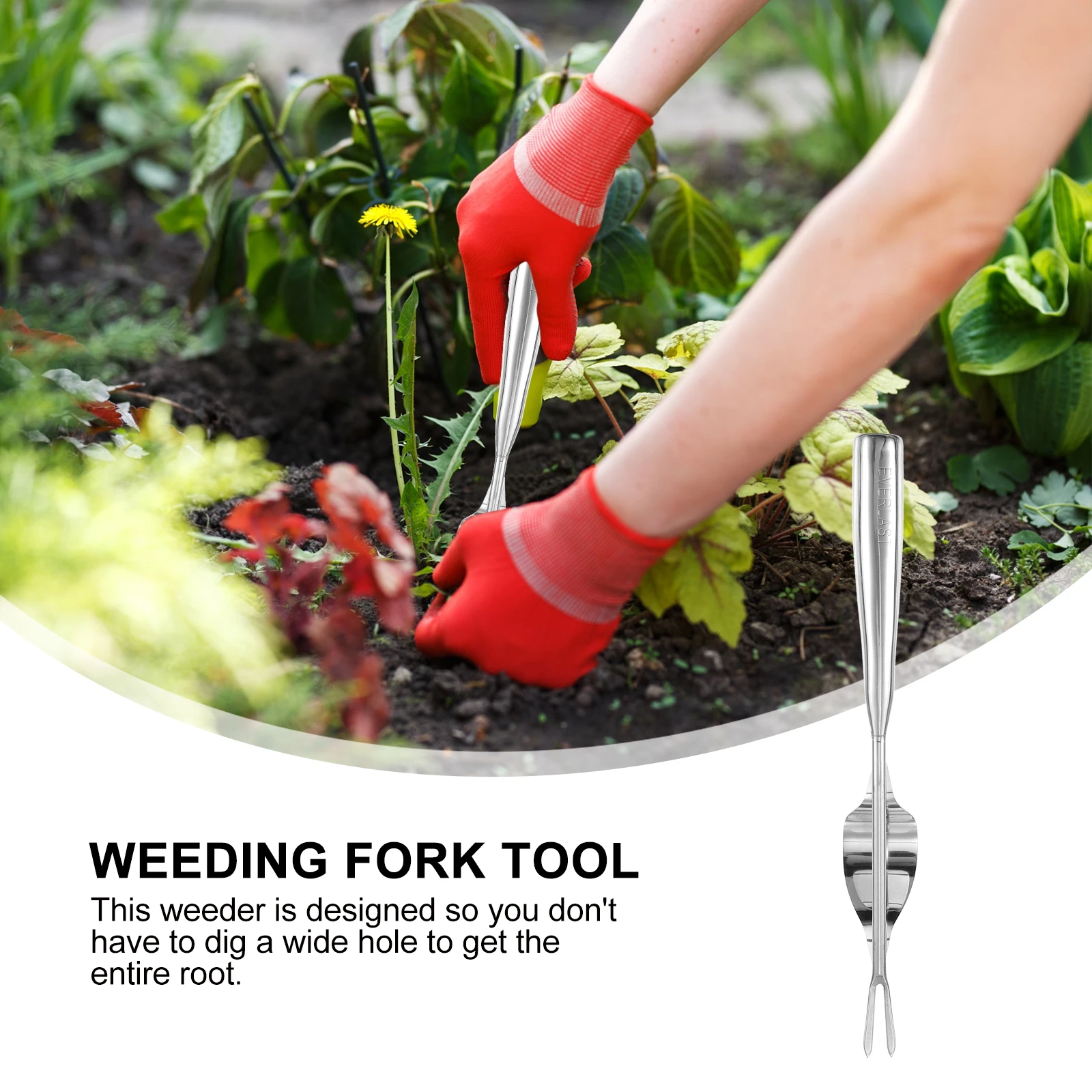 

Stainless Steel Compact Size Easy Dig Garden Manual Weeder Tool Durable Non Rust Weeding Device Lawn Weed Removal