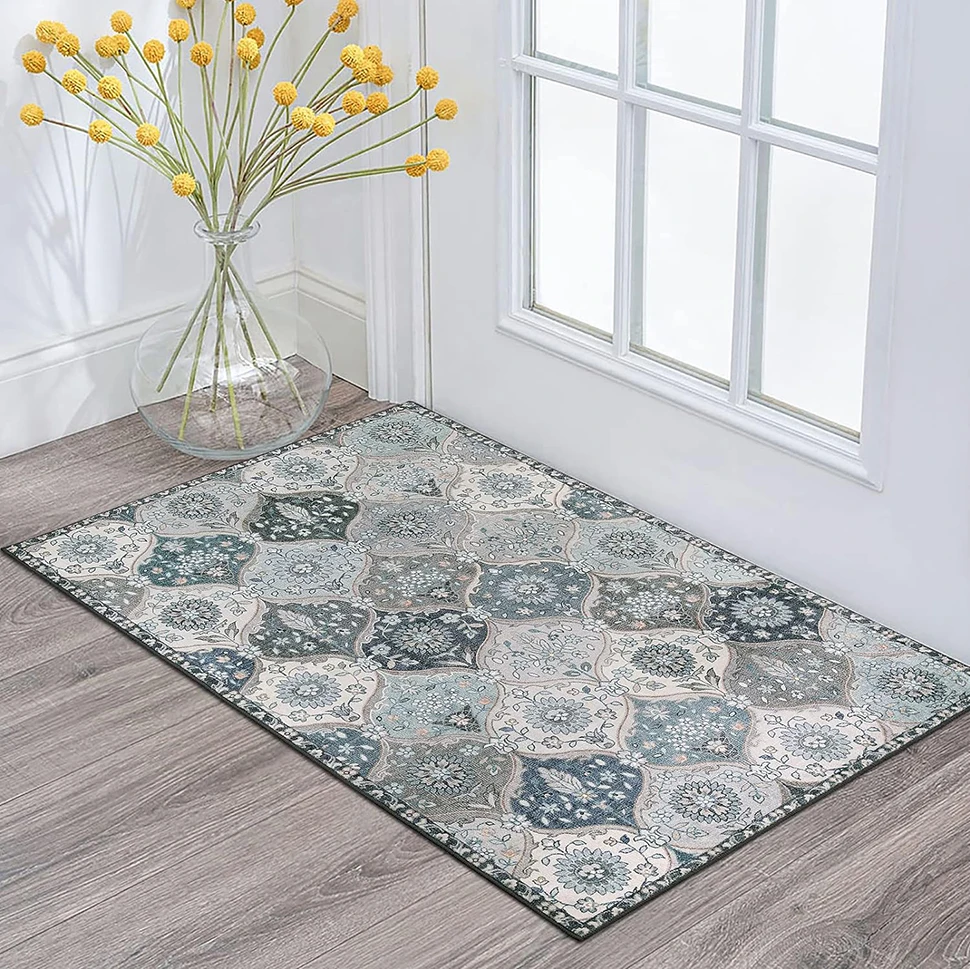 Marok kanis cher Gitter teppich 60x90cm Eingangs teppich rutsch feste wasch bare Innen tür matte kleiner Teppich für Badezimmer im Küchen bereich – Detail 5