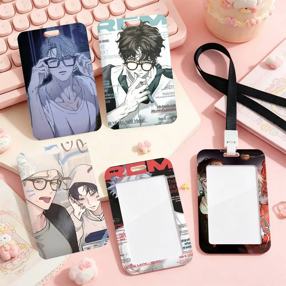 Cute H-Nerd Project-W BL Employee ID Badge With Name Tag, Lanyard, High-end Work Badge, Card Holder, Student ID Badge
