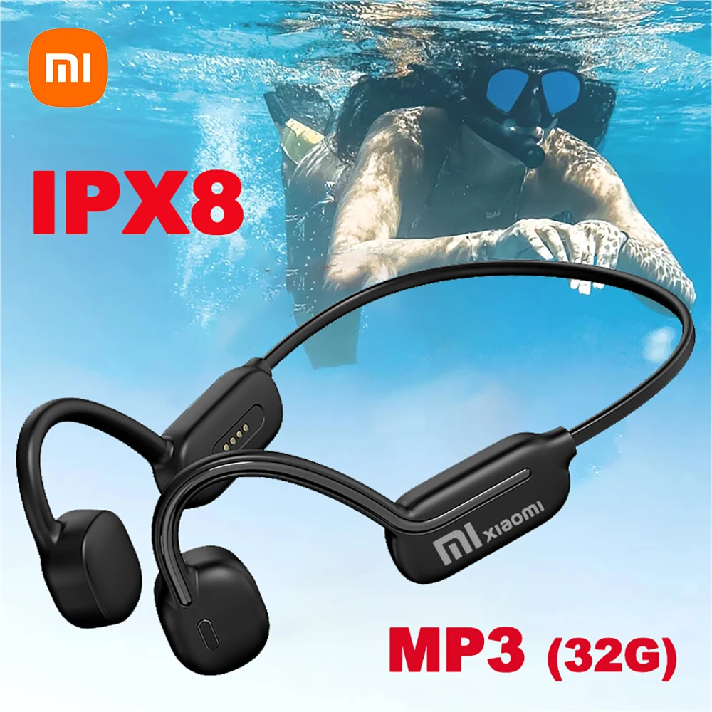 Original Bone Conduction Earphone IPX8 Wireless Open Headset Bluetooth 5.3 Swimming Bluetooth Headphones 32GB MP3 Sports Earbuds