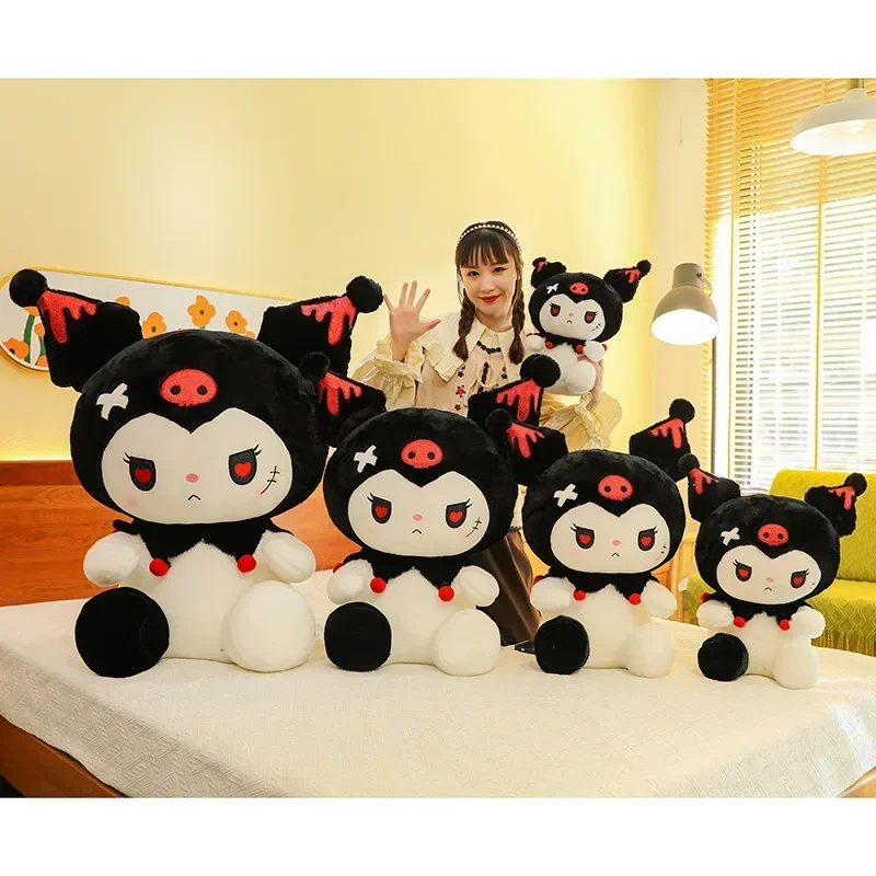 25/50/60cm Sanrio Kuromi Plush Toy Kawaii Dark Angel Demon Doll Throw Pillow Doll Christmas Birthday Gift for Children Ornaments