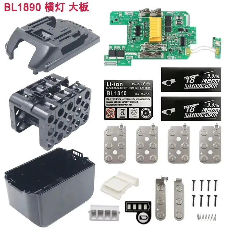 

BL1890 Li-ion Battery Case PCB Charging Protection Circuit Board Shell Box For Makita 18V 9.0Ah Sticker Label Housings 18650