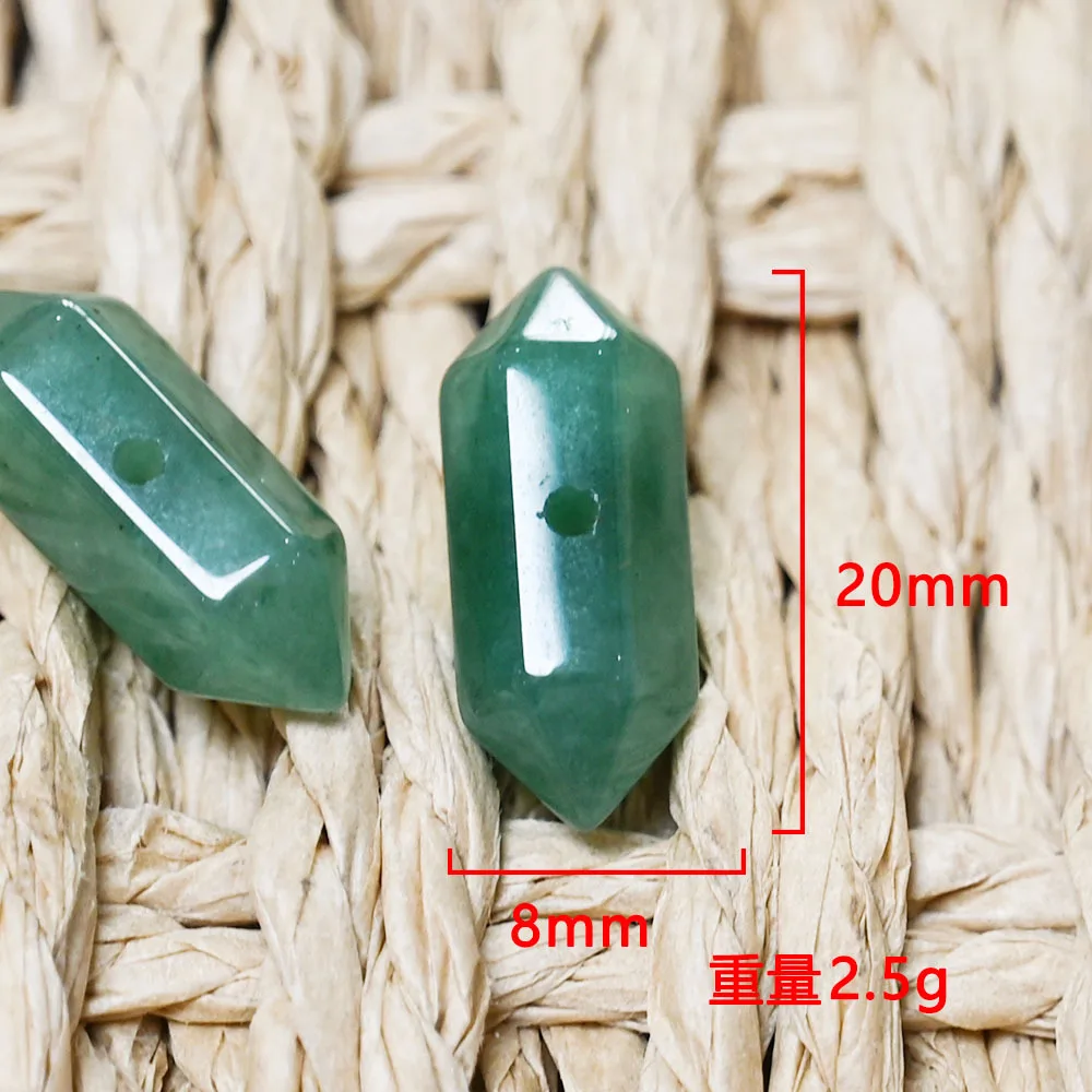 Natural Semi-precious Stone Pendants Hexagonal Column Drilled Reiki Meditation Slide Charms Making DIY Jewelry