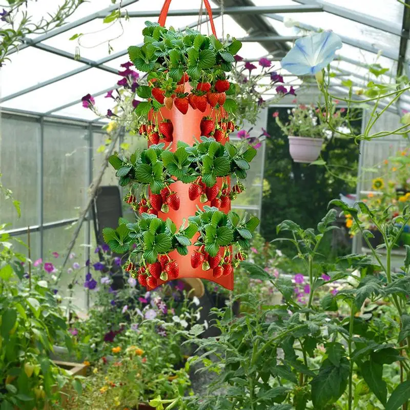 Upside Down Tomato Planter Multi-Function Felt Hanging Tomato Grow Bag Upside Down Planter Strawberry Vegetable Flower Grow Bags