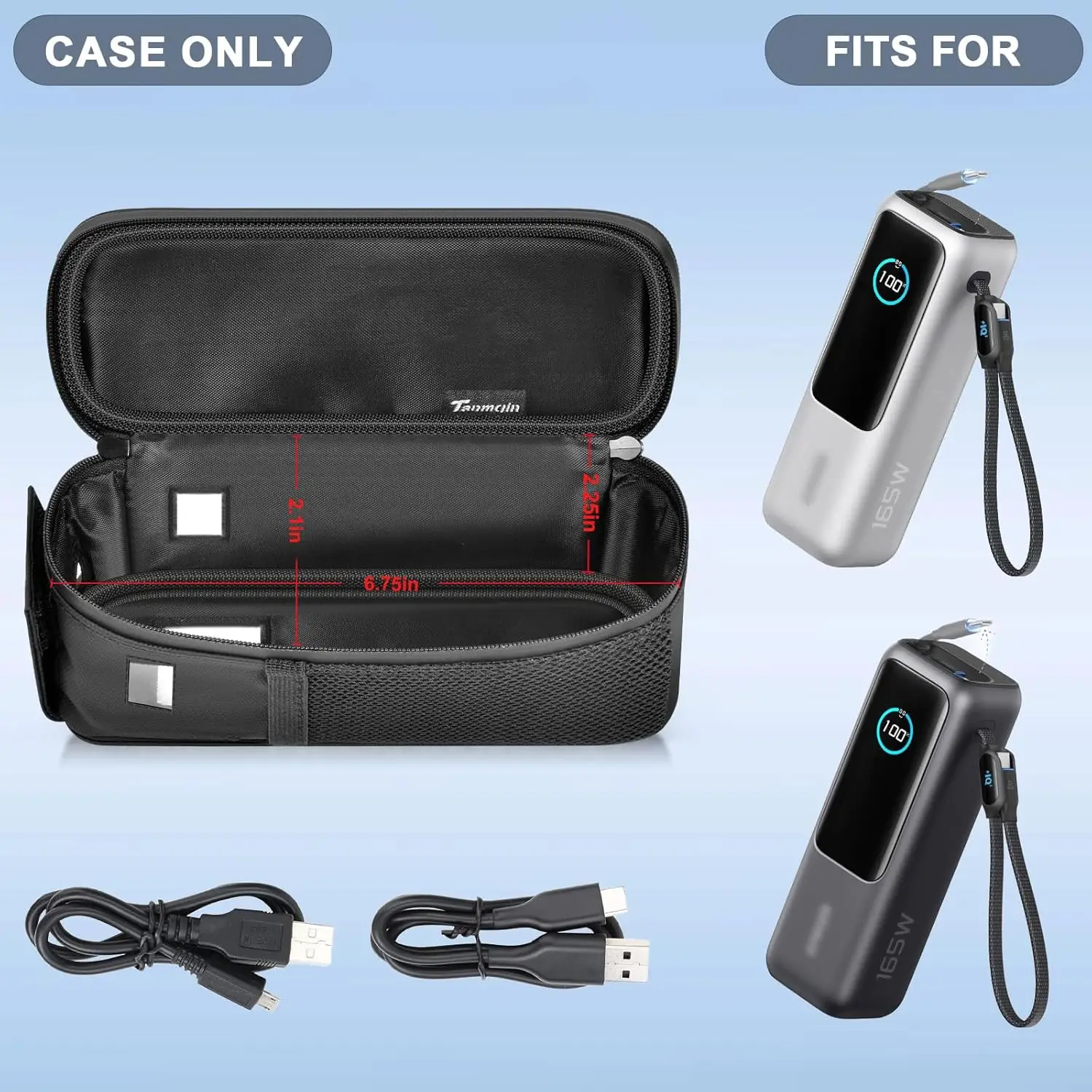 Case Compatible with Anker Laptop Power Bank 25,000mAh, Travel Carrying Holder for Portable Charger with Triple 100W USB-C Ports