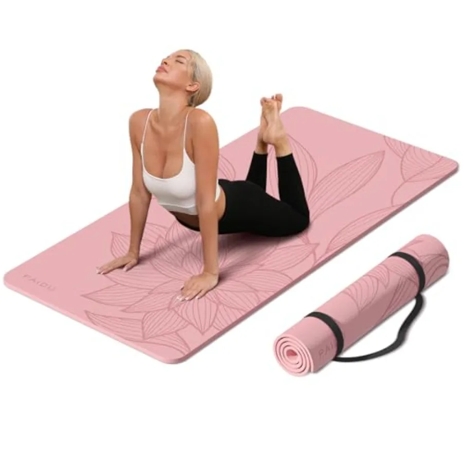 

Large Yoga Mat 72x36x0.4 Inch Extra Wide Thick Non-Slip Exercise Mat in Black for Yoga Studio Gym or Home Workouts on All Floor