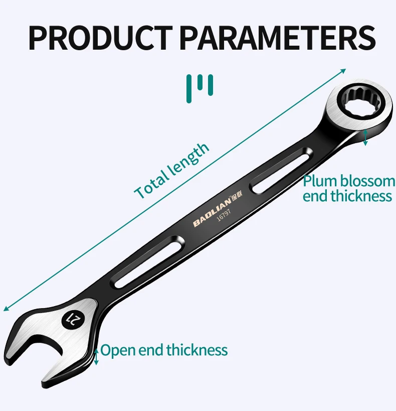 6mm-22mm Ring-maulschlüssel Dual-zweck Schlüssel arbeitssparende Anti Slip Metric Universal Spanner Für Auto reparatur Hand Werkzeug – Detail 16