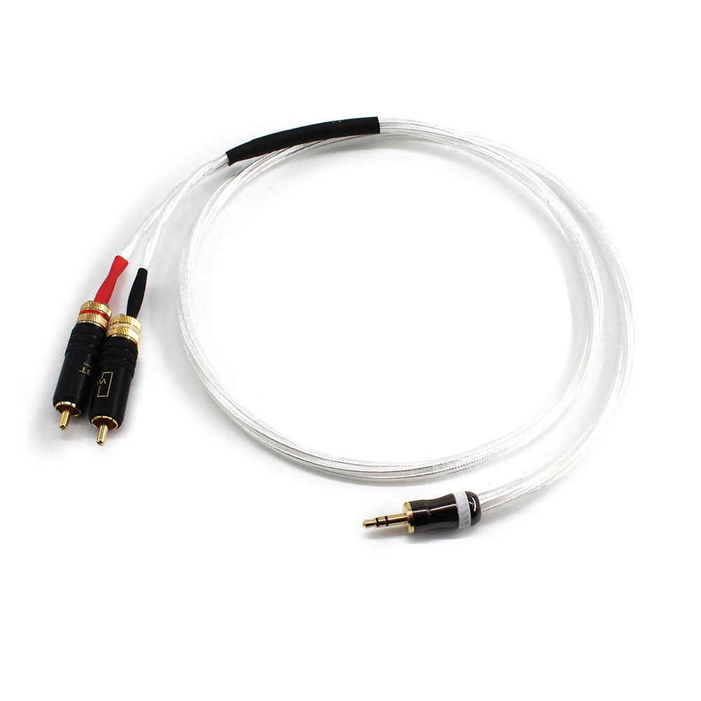 

HIFI Nordost Odin silver aux 3.5mm headset plug to 2rca jack signal line Computer and audio connection cable Braided by Hand