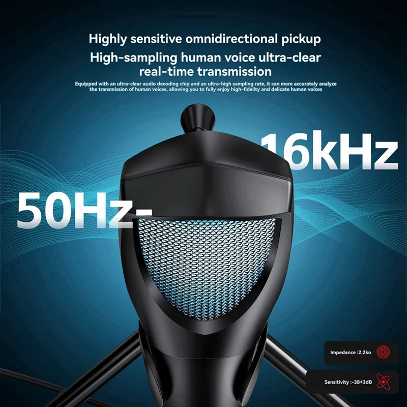Gaming Microphone Professional Desktop USB Condenser Microphone RGB Light Live Streaming Video Conference Microphone-A10G
