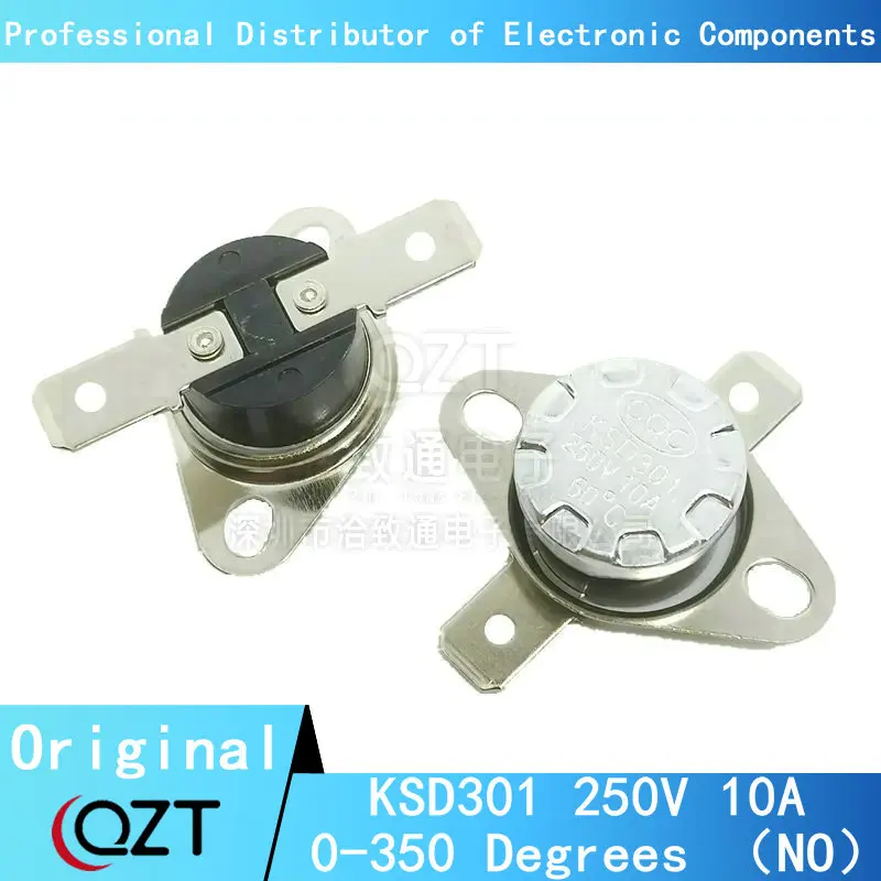 10PCS KSD301 250V 10A Normal Open Temperature Switch Thermal Control 40C 50C 60C 70C 80C 90C 100C 110C 120C 130C 150C Centigrade