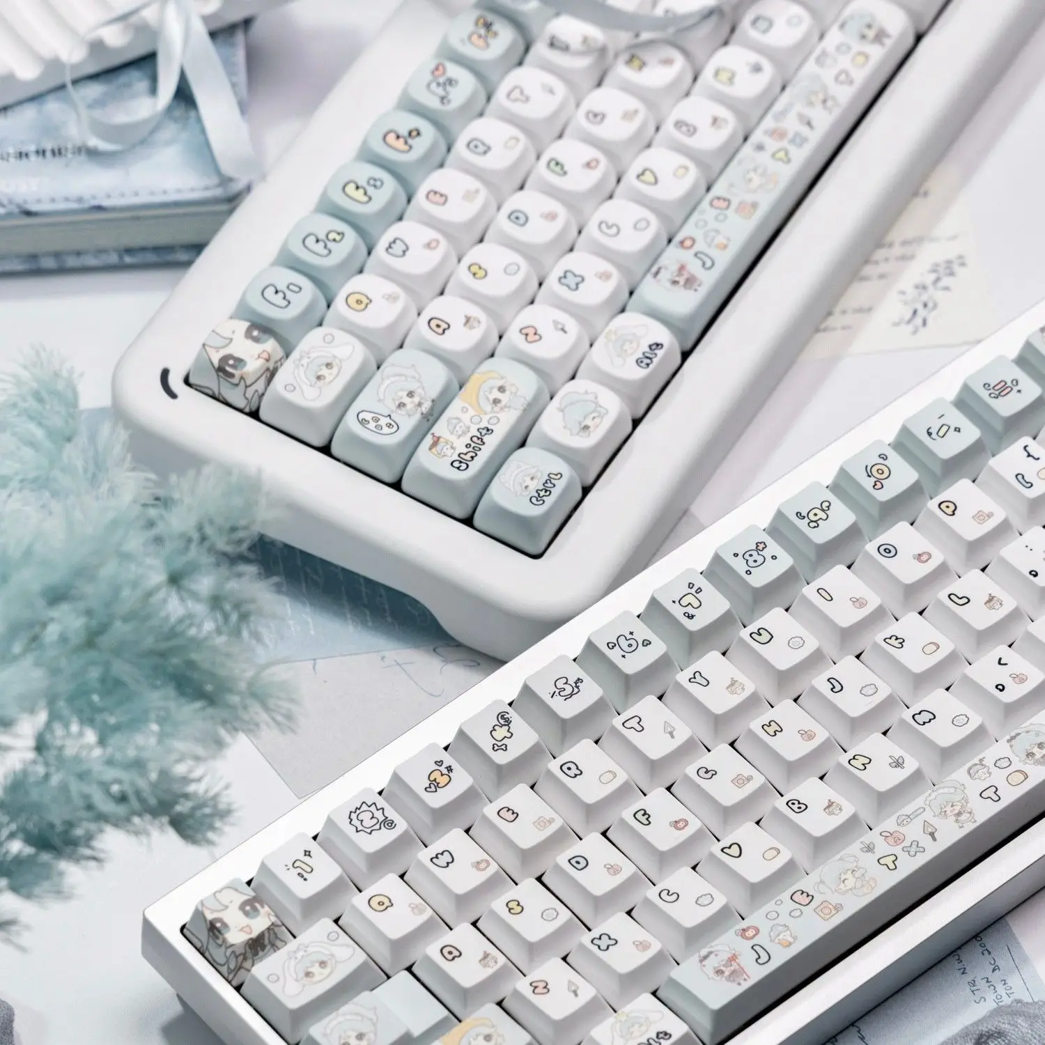 Jett Keycap لطيف Keycap MOA الملف الشخصي التخصيص هدية PBT Keycaps 131 مفاتيح صبغ الفرعية لوحة المفاتيح الميكانيكية Keycap MX التبديل