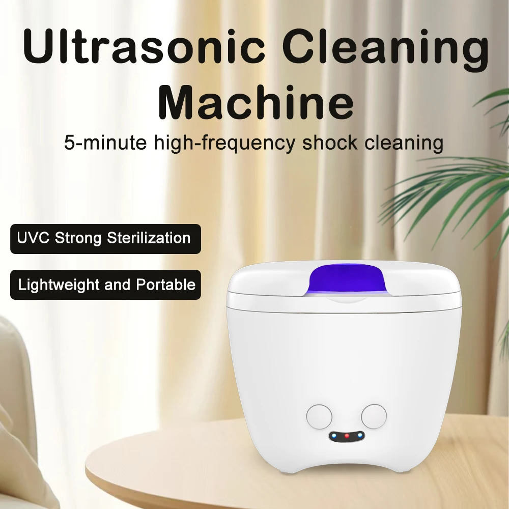 Braces Ultrasonic Cleaner 45000Hz Vibration Oral Denture Cleaner With U V Light