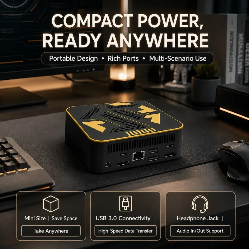 High Speed M.2 NVME Mini PC Intel Core i9-10980HK 16GB RAM 1/2TB Large SSD 4K HD Mini Desktop for Gaming Office Desktop Computer