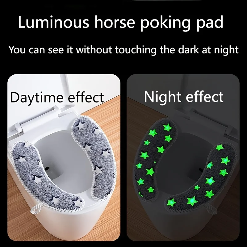 1 قطعة غطاء المرحاض مقعد المرحاض غطاء مقعد المرحاض السلطانية غطاء غطاء وسادة الدافئة لينة GlowInTheDark اكسسوارات الحمام وسادة