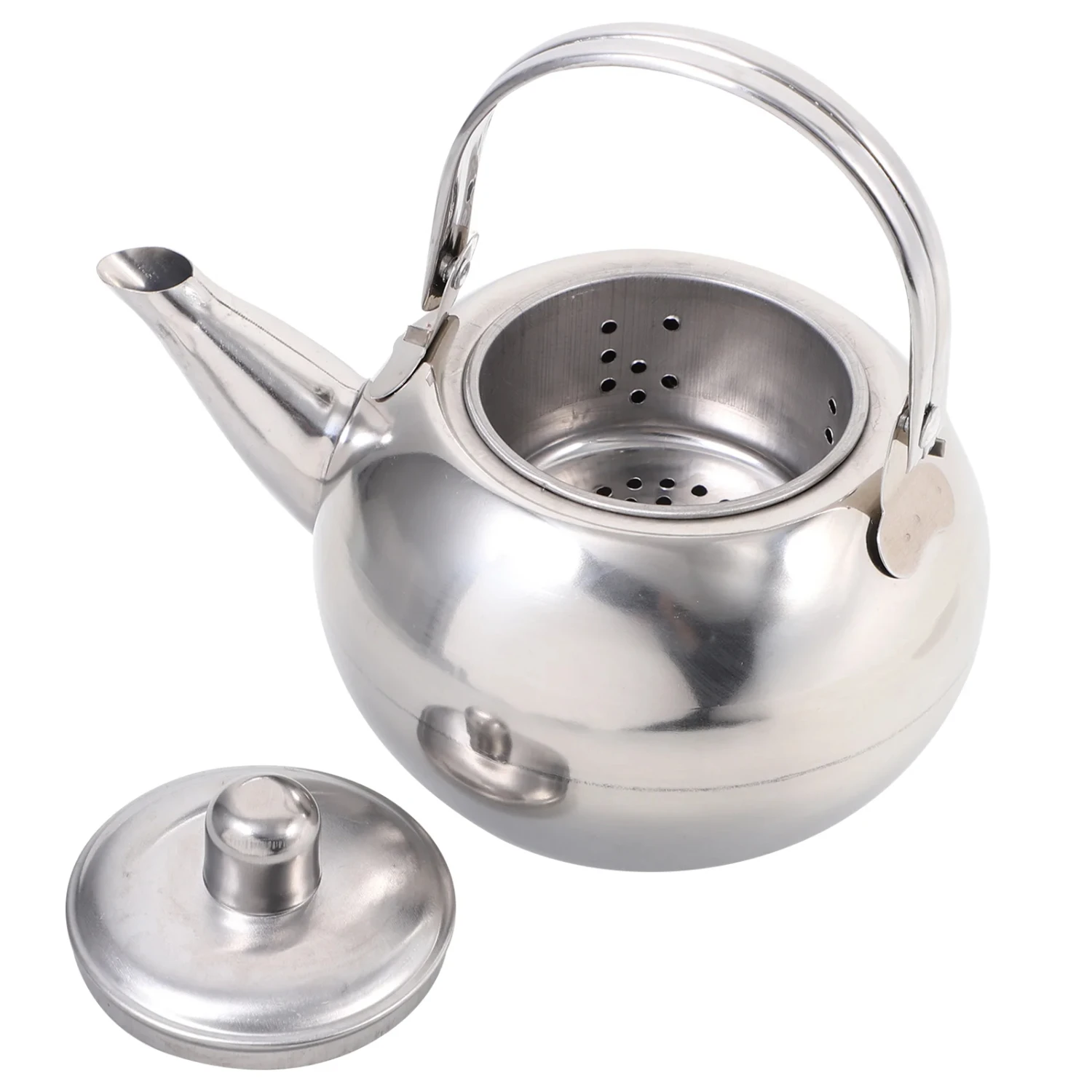 Stylish Stainless Steel Teapot Kettle with Infuser Filter for Oolong Tea, Coffee, and More - Ideal for Gas and Induction Cookers