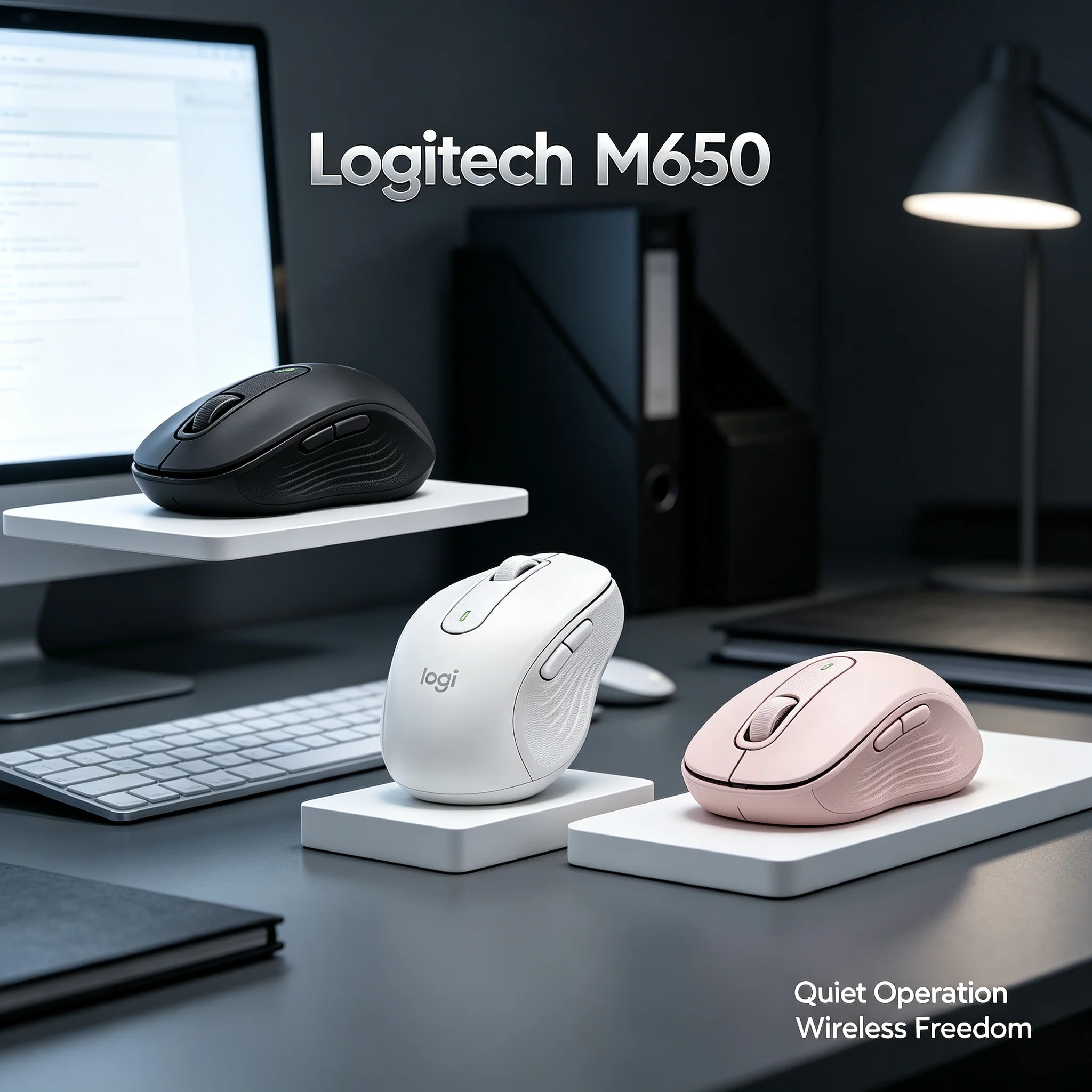 Logitech M650 Logi Bolt Receiver Wireless Mouse SilentTouch Technology Desktop Computer