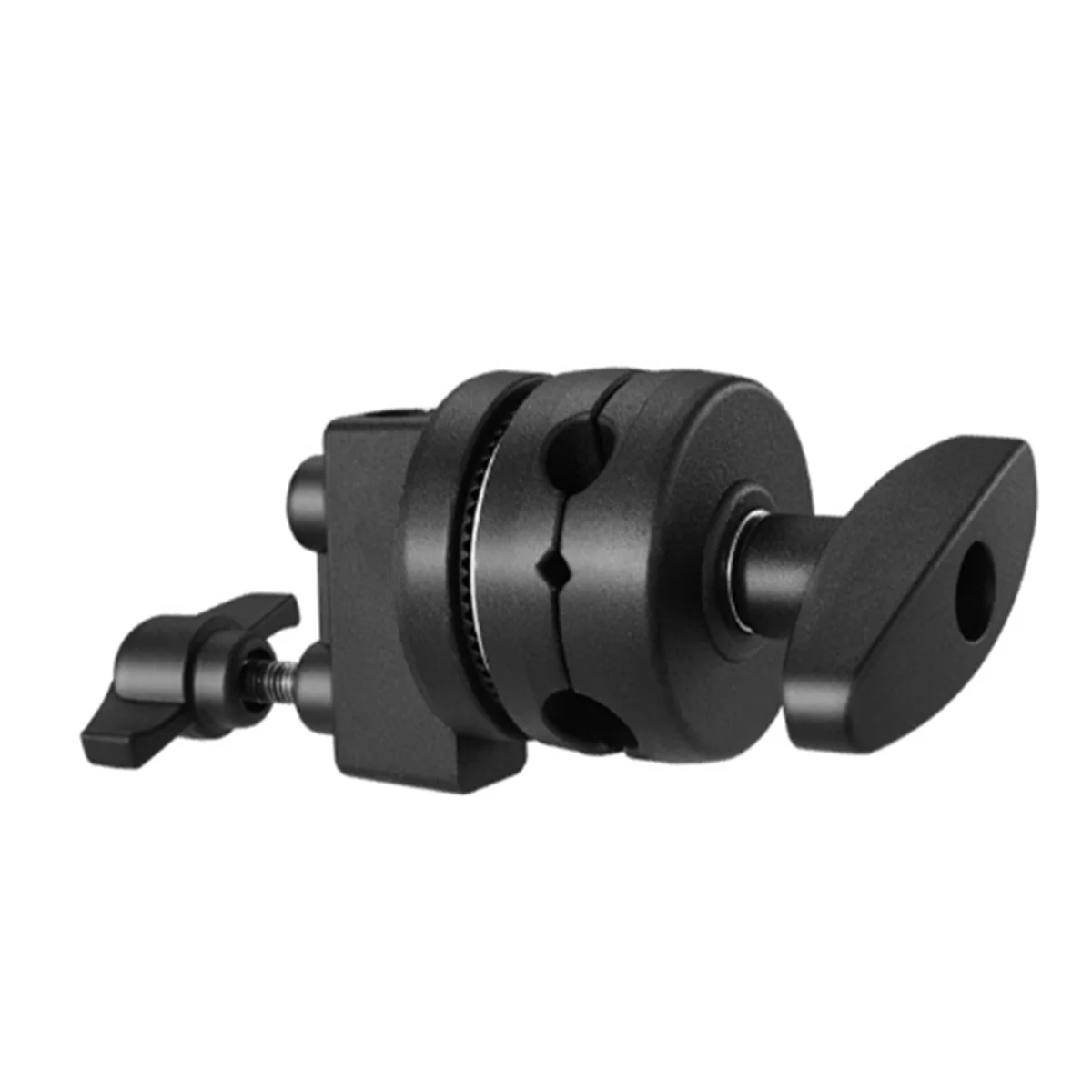 

AB20-Multi-Functional Light Stand Mounting Adapter Heavy Duty Swivel Head Holder Grip Head for Stand Extension Boom(Black)