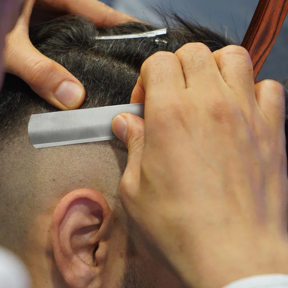 Barbiere professionale Rasoio da uomo con bordo dritto Coltelli da barbiere Rasoio manuale per la cura della barba con panno per pulire