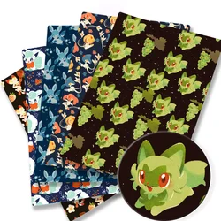 Pokemon Cartoon Fabric140*50cm Handmade Sewing Patchwork Quilting Baby Dress Home Sheet Printed Fabric Fabric Sewing Kids