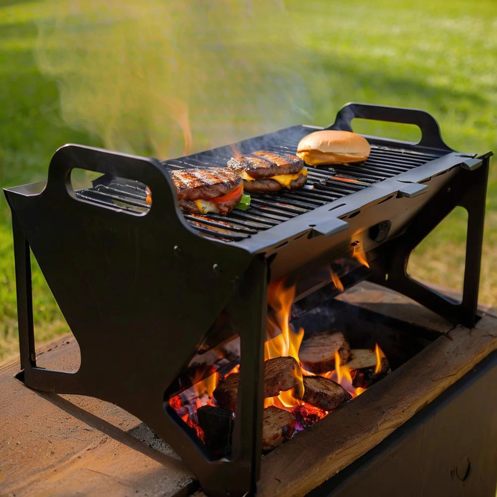 

Stainless Steel Collapsible BBQ Grills Foldable Small Camping Grills Charcoal Barbecue Picnic Grill Outdoor Camping Equipment