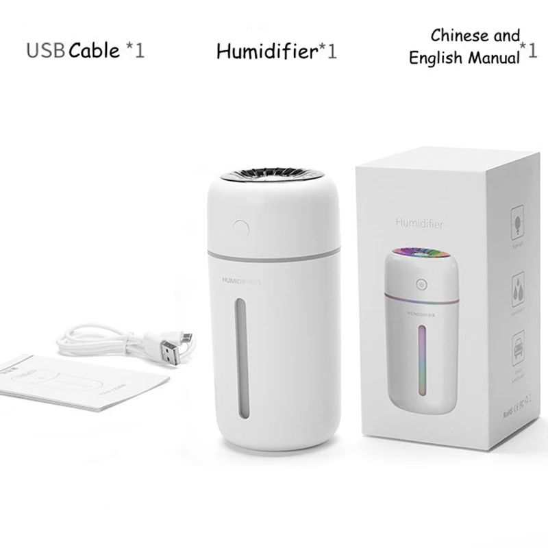 محمول مرطب هواء صغير USB الروائح الناشر مبيد 2000mAh بطارية لاسلكية بالموجات فوق الصوتية Umidificador LED مصباح البخاخة