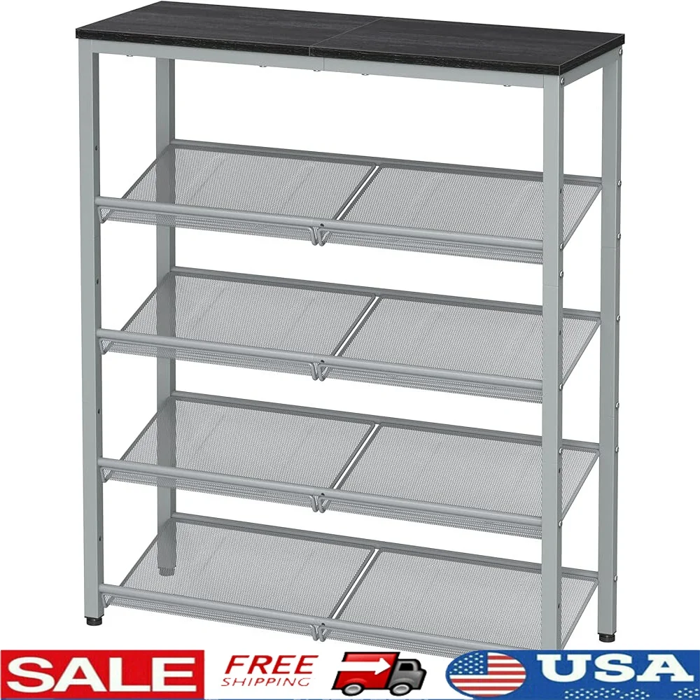 

5-Tier Shoe Rack Organizer Freestanding Adjustable Entryway Storage Shelves Industrial Design Worry-Free Storage Easy Assembly