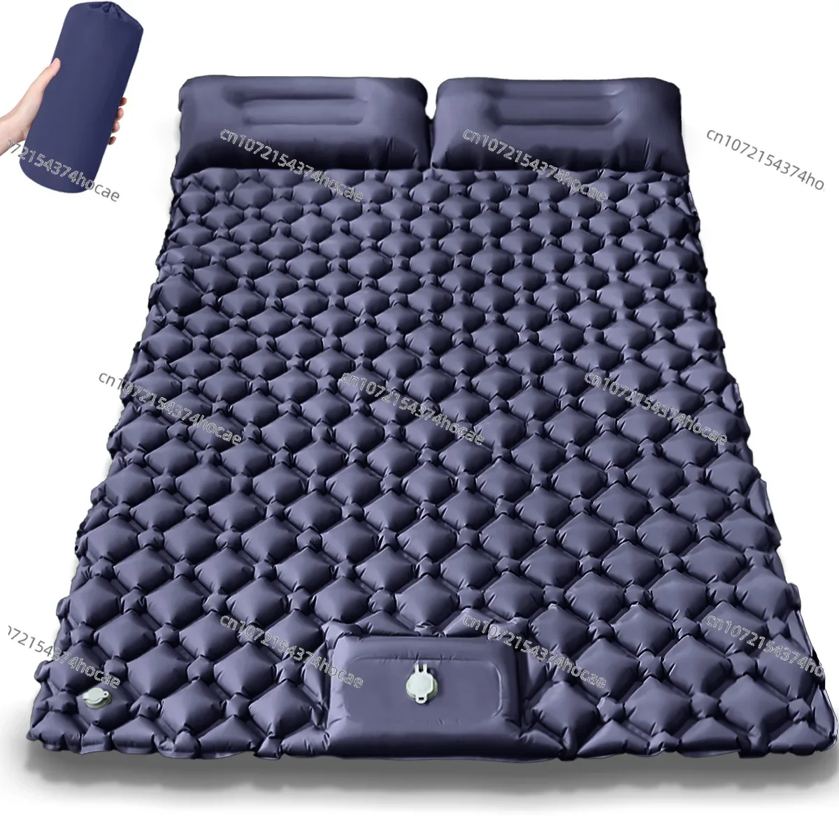 Double outdoor camping with built-in foot inflatable sleeping mat, tent sleeping mat TPU nap moisture-proof air cushion