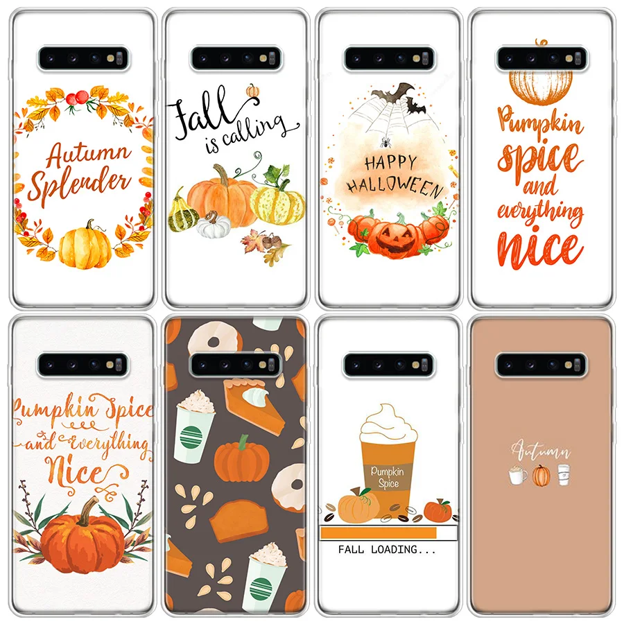 Pumpkin Happy Fall Phone Case For Samsung Note 20 Ultra 10 9 8 A05S A15 A25 A35 A55 M11 M12 M21 M30S M31 M32 M51 M52 A90 Cover