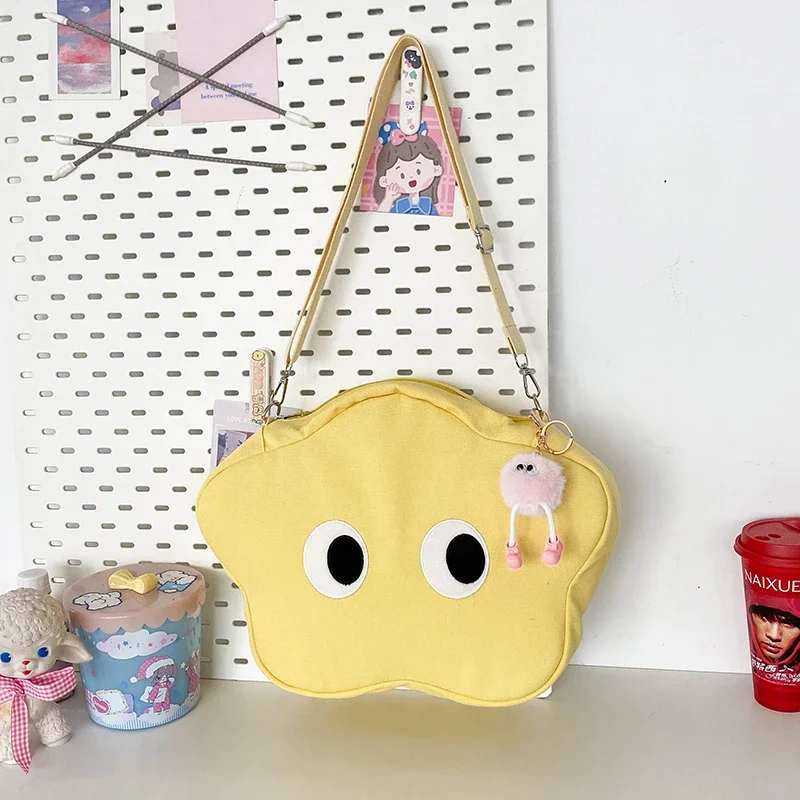 

CANVAS Embroidery Funny Shoulder Bags Large Capacity Sweet Women's Bags 2025 Hot Sale New Commuting Student Women's Handbags