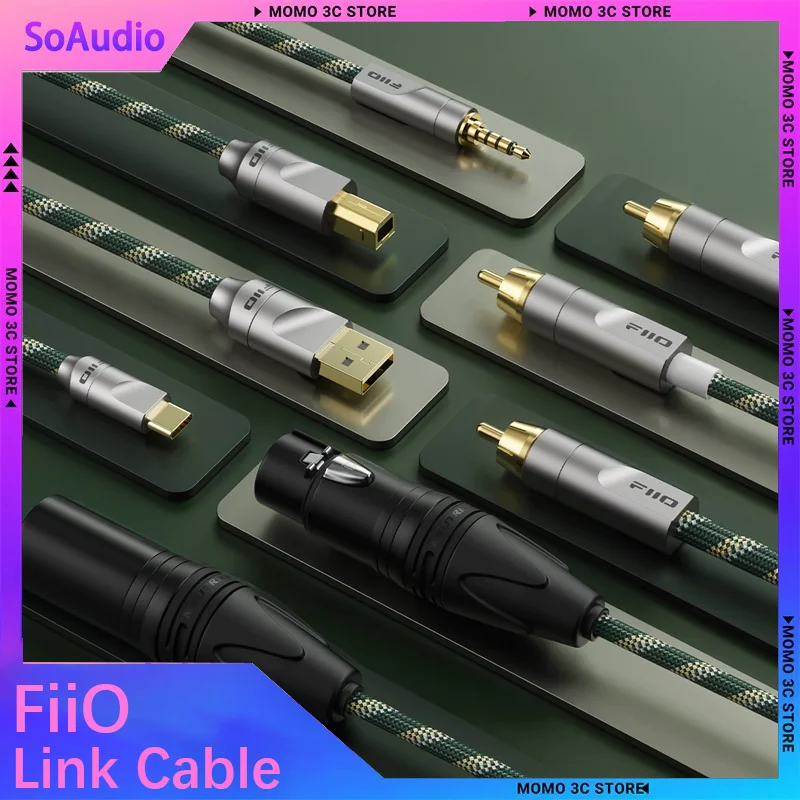 Fiio LINK-TC2 / TC3 / TC4 / RCA1 / RCA2 / TR1, cable de la serie Link, cable de audio digital, cobre plateado con cristal único 6N