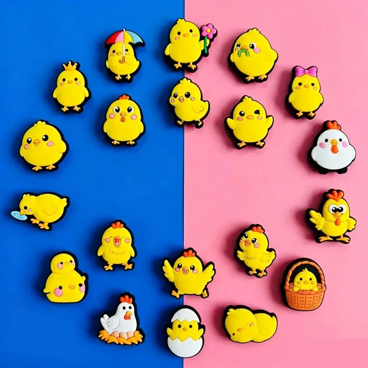 20-100pcs Cute Little Yellow Chicken Shoe Charms For Sandals, Shoe Decoration Accessories Shoe Pins Great Gift For Men Women