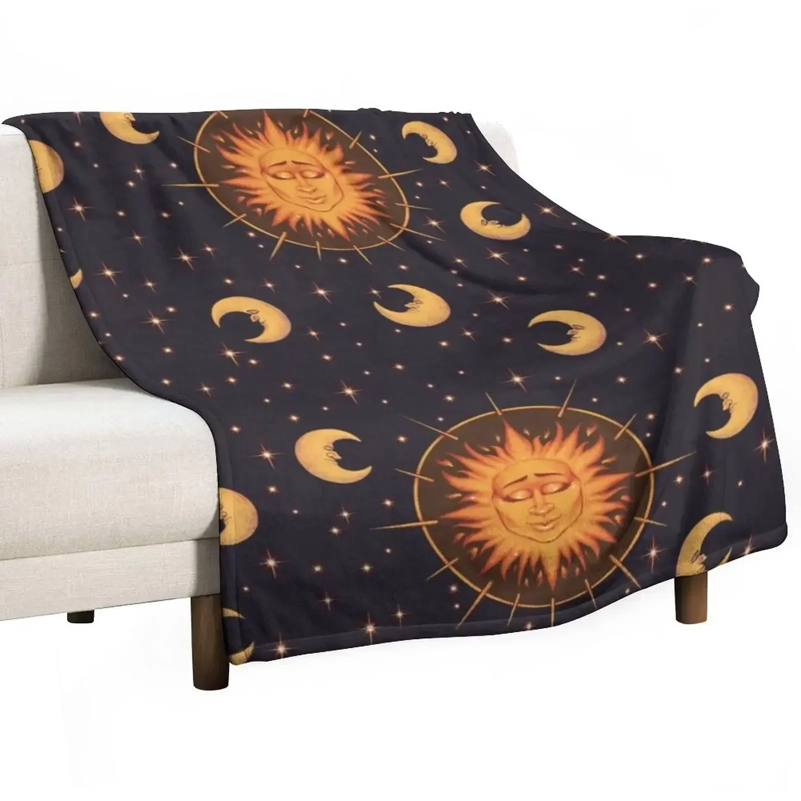 

New Celestial sun moon classic Throw Blanket Cute Plaid Soft Beds Blankets