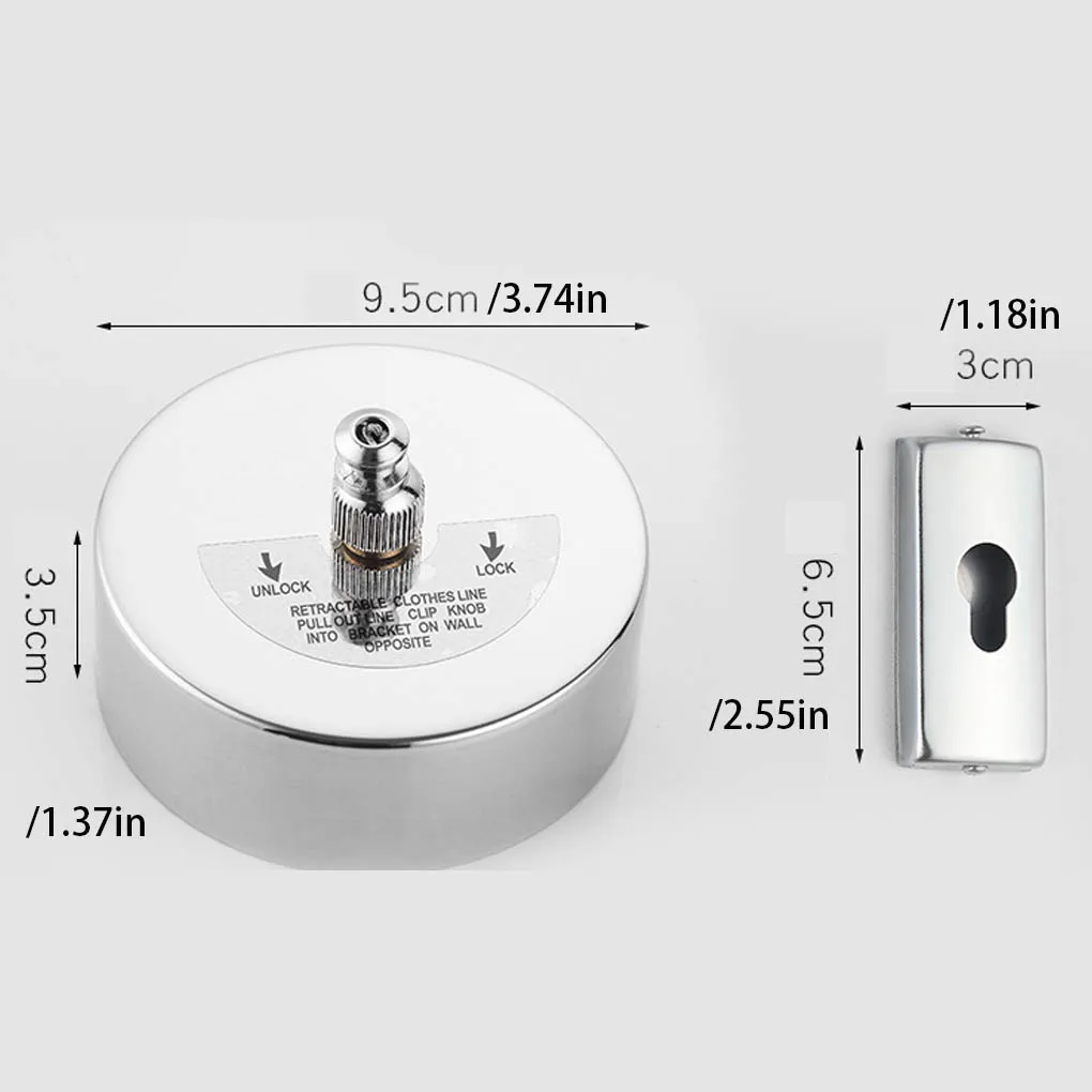 Living Room Bedroom Retractable Clothesline Wall Mounted Stainless Steel Underwear Drying Rope Laundry Rack Hanger 2.8m