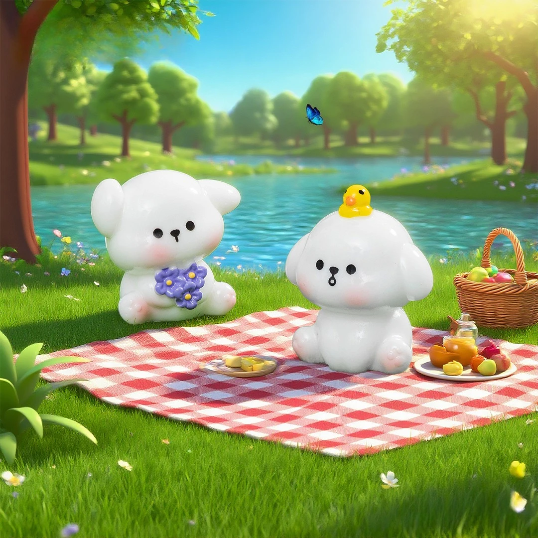 Patung Anjing Mini Lucu Dekora - Desk Setup Nature ulasan dan harga
