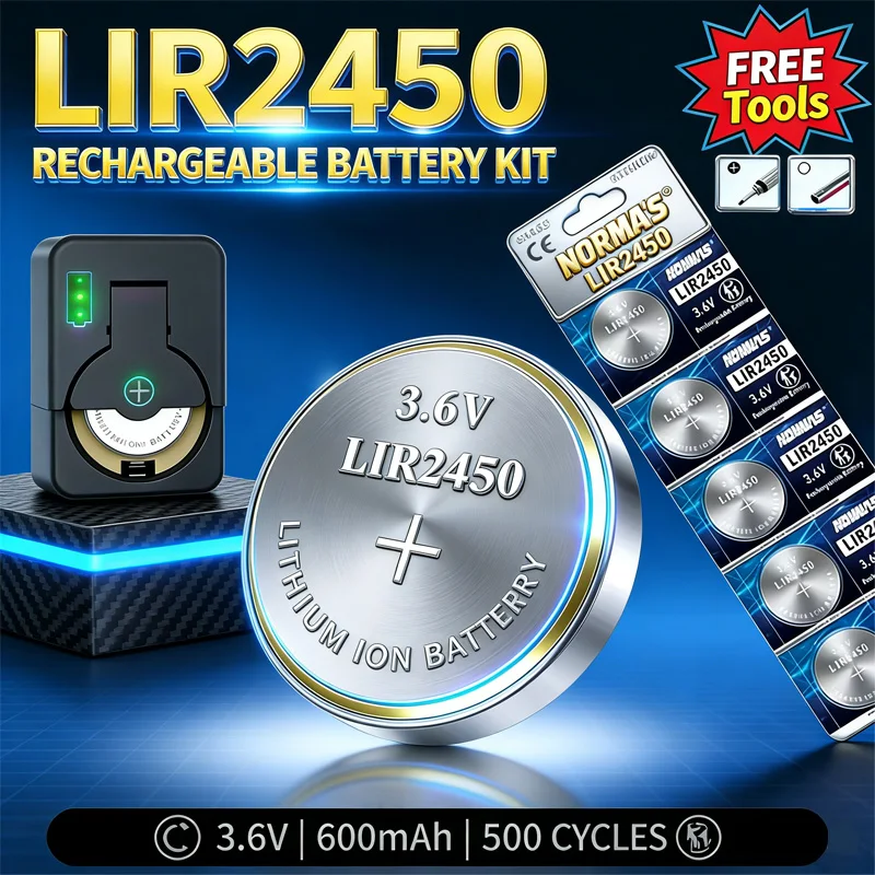 

LIR2450 3.6V 120mAh High Capacity Rechargeable Lithium Coin Button Battery | Replace CR2450