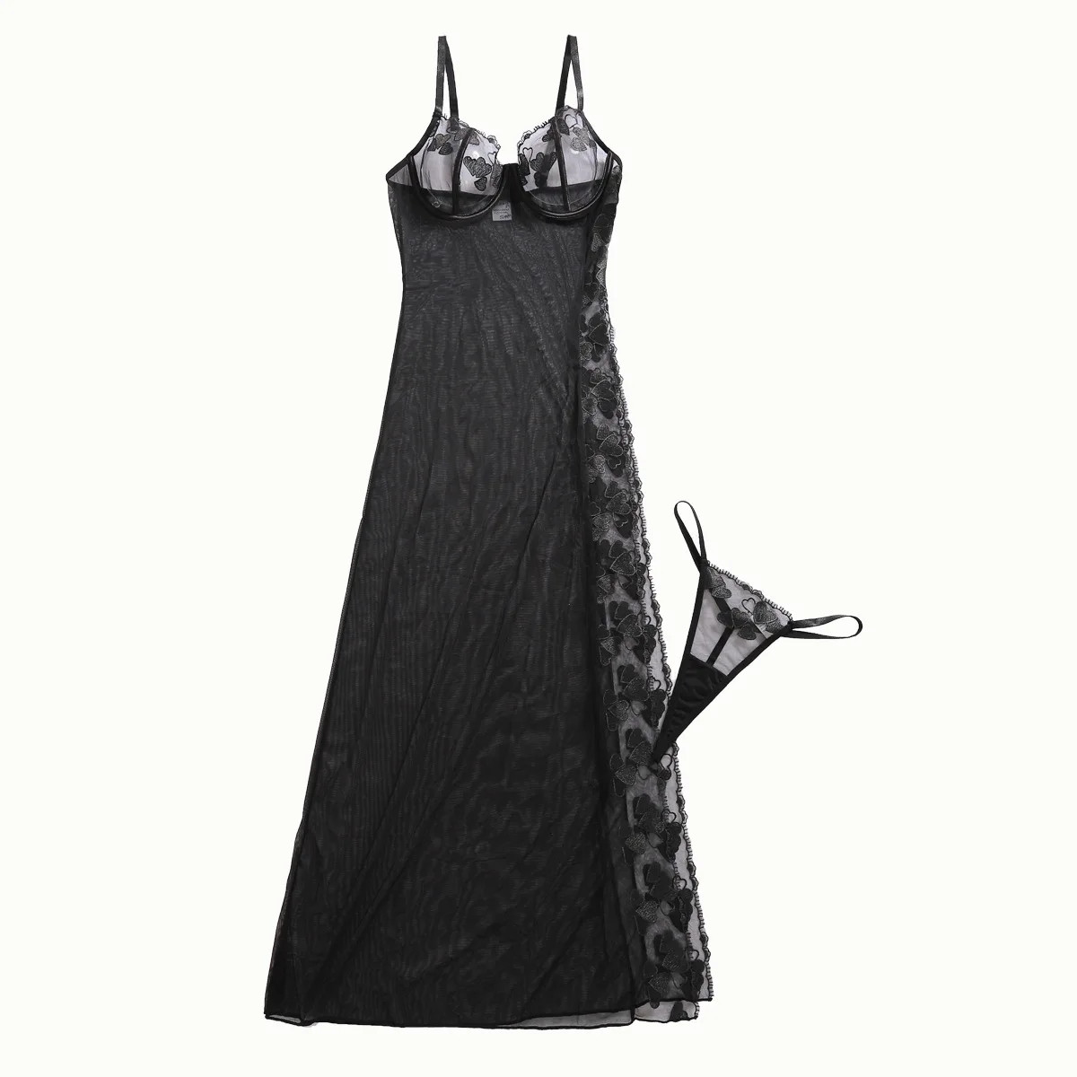 Women's Sexy Lace Hollow Out Exotic Dress Ladies Black Elegant Perspective Underwear Party Club Costumes Female See Through Suit