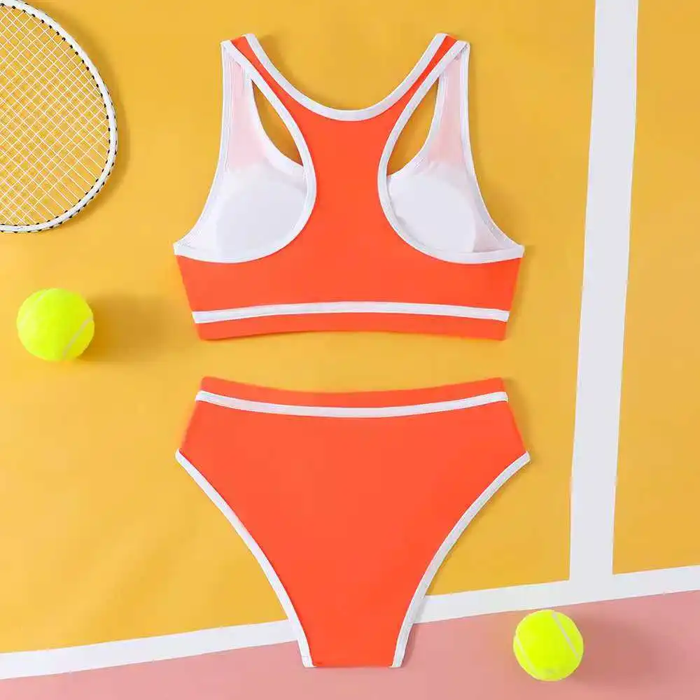 2026 Sporty High Waist Bikini Girls Swimsuit Kids Swimwear Female Children Bathers Bathing Swimming Swim Suit Beachwear view 2