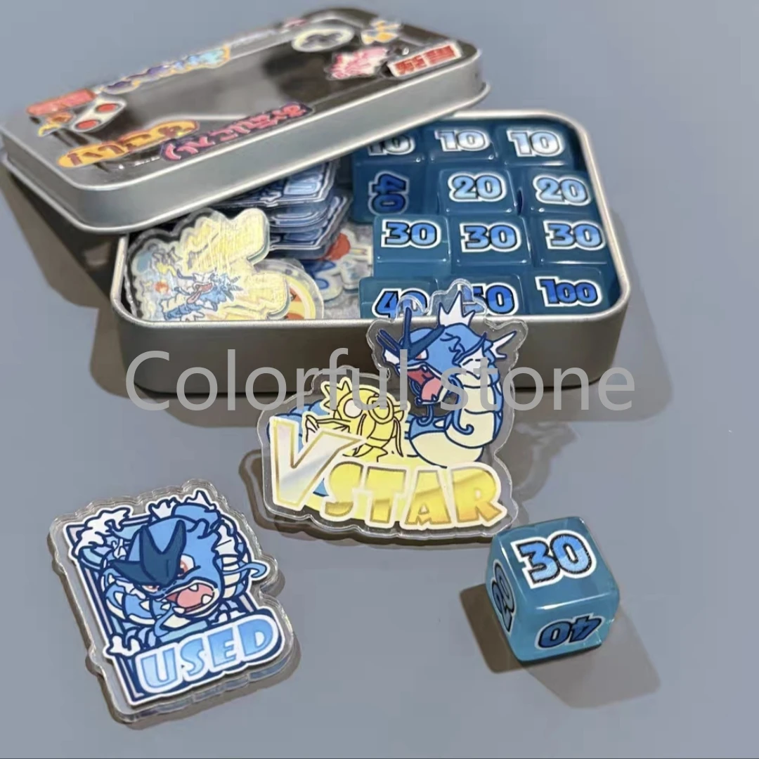PTCG Pokemon Match Scoring Damage Counter Damage Indicator Gyarados‌ and Magikarp‌ Dice Used Board Vstar Borad Role-playing Game