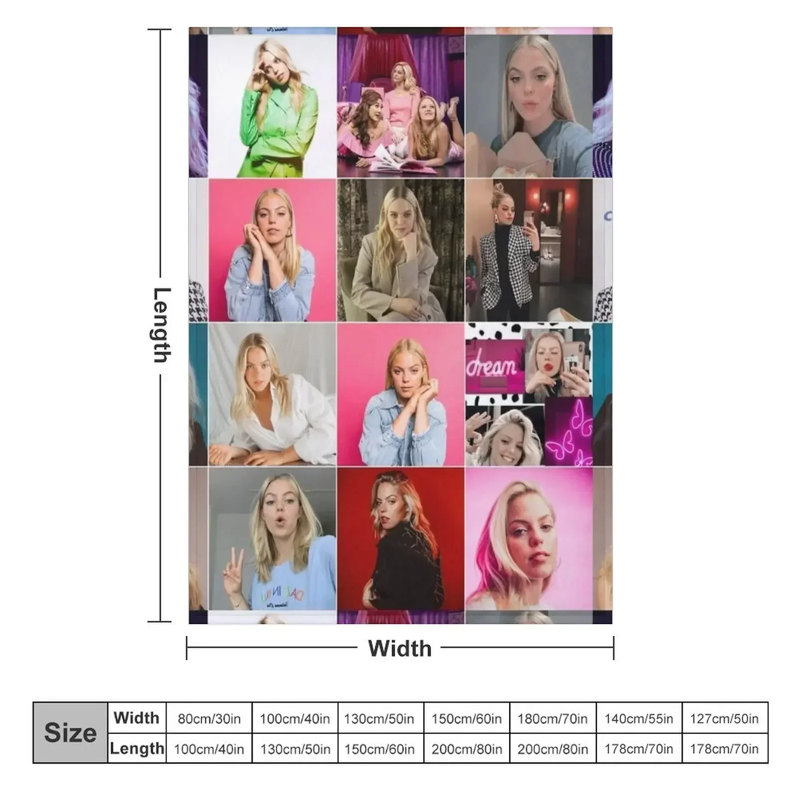 Reneé Rapp American actress Beautiful Aesthetics Ultimate Mural / Collage Edit Fan Art - 1 Throw Blanket Beautifuls Blankets