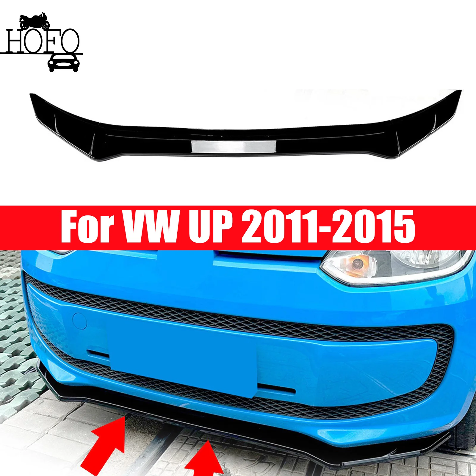 

Car Front Bumper Spoiler Lip Chin Lower Splitter Blade For VW UP 2011-2015 2012 2013 2014
