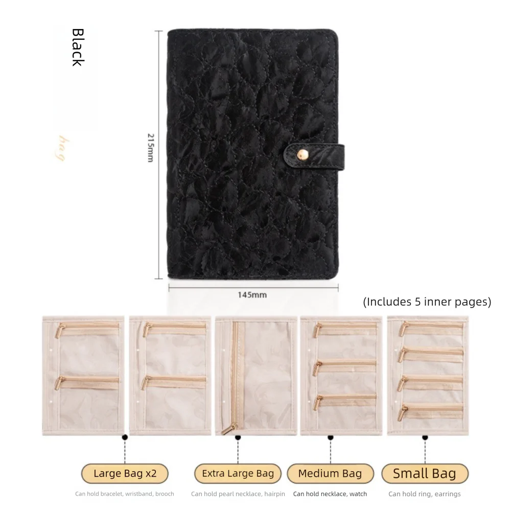 

Роскошная книга для хранения ювелирных изделий из искусственной кожи с прозрачными карманами на молнии, коробка для упаковки ювелирных изделий, книга для хранения ожерелья и переплета для женщин