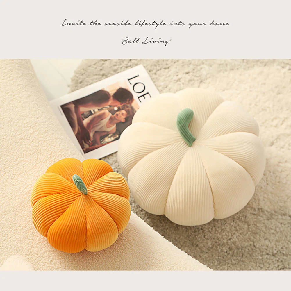 3D Simulated Decorative Pumpkin Pillow Soft Halloween Stuffed Pumpkin Throw Pillow 13 Inch for Sofa Living Room