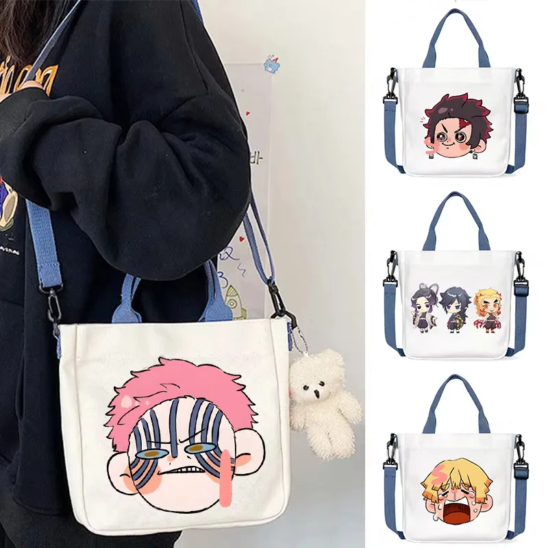 

Demon Slayer Anime Crossbody Bag Cartoon Kamado Tanjirou Fashion Shoulder Bag Casual All-match Kimetsu No Yaiba Messenger Bag