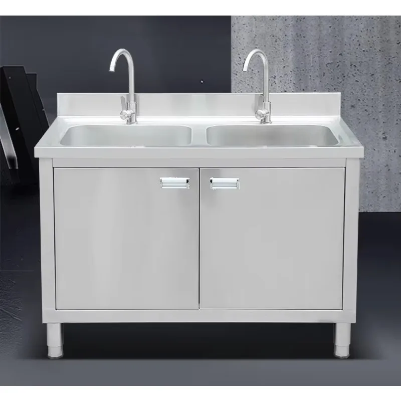 

Коммерческий шкаф для раковины из нержавеющей стали 304 201, кухня, одинарная, двойная, тройная чаша, сверхмощный ресторан, отель, бытовой