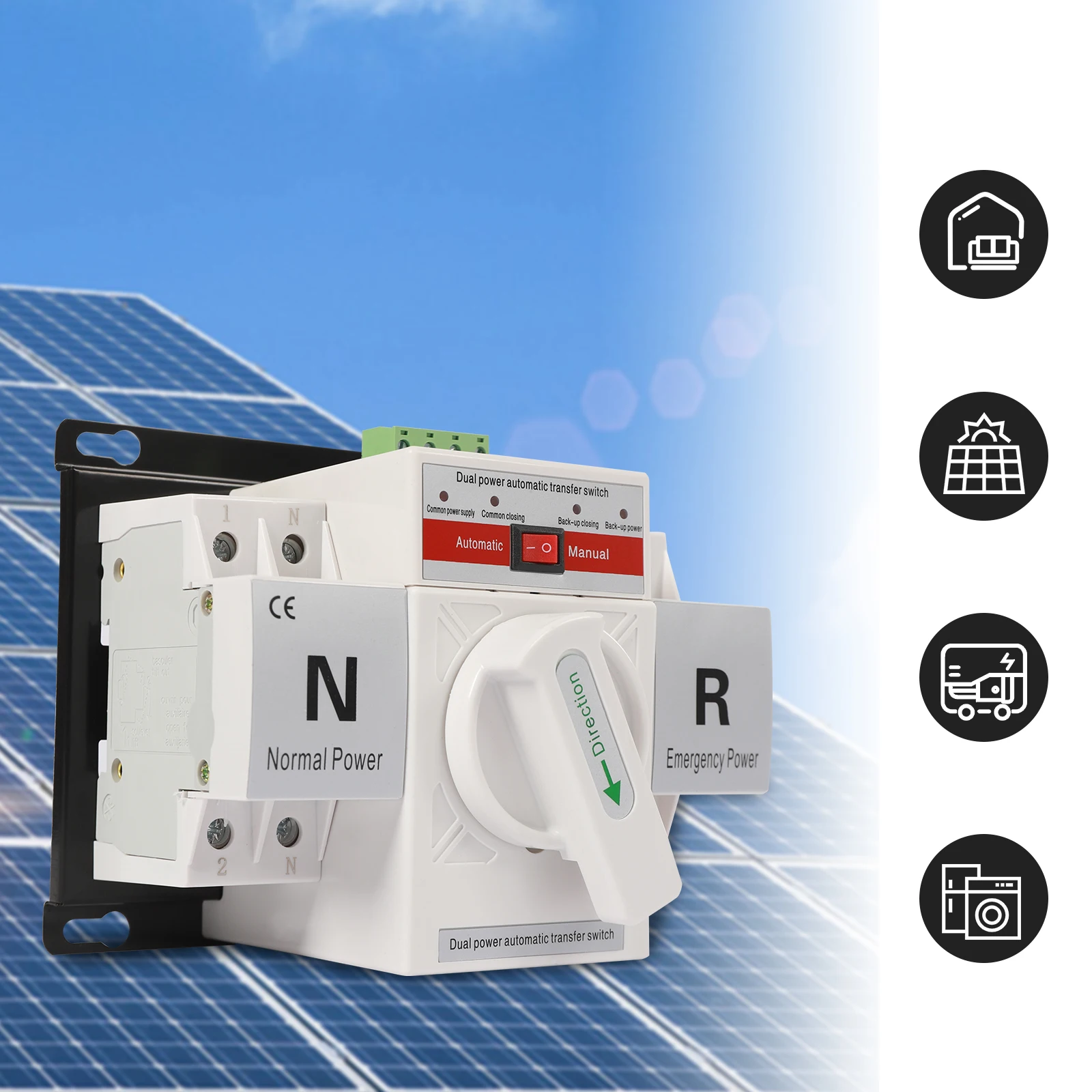 

110 В 63 А 2P двойной мощности автоматический резервный переключатель тумблер контроллера переключатель для электрических систем